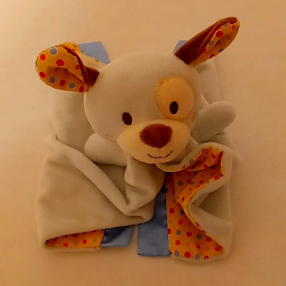 Healthy Baby Lovey Lovie Blankie Dog Plush One Size Blue-Yellow Colors - Picture 1 of 7
